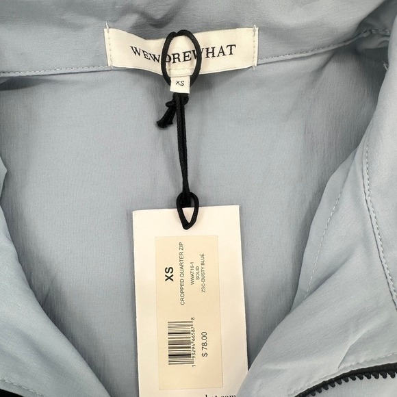 WeWoreWhat Cropped Quarter‎ Zip Jacket Dusty Blue XS NWT - Picture 4 of 11